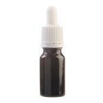 10ml Black Glass Dropper Bottle | Ribbed White & White Pipette | 18mm Neck 10mlblackwhitepipette