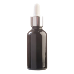 10ml Black Glass Dropper Bottle | Silver & White Pipette | 18mm Neck 3